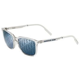 Dior Tag SU Sunglasses Crystal Tone Rectangular Brown