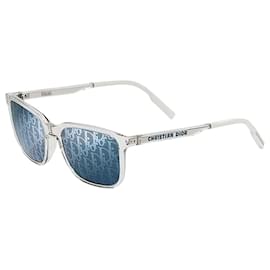 Dior Óculos de sol Tag SU Crystal Tone Rectangular Marrom
