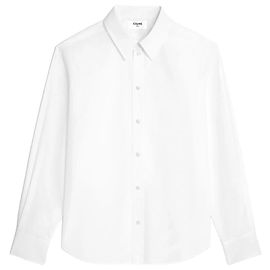 Céline Camisa relajada de popelina de algodón White Blanco