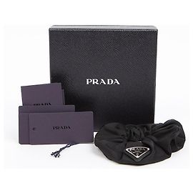 Prada Banda de Cabelo Re-Nylon com Logótipo Triangular Preto Preto