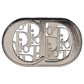 Dior Fivela de cinto CD Icon Oblique Cosmo em latão, acabamento em laca preta mate Preto