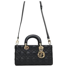 Dior Medium Bag Schwarzes Cannage Lammleder Schwarz