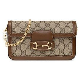 Gucci Mini Bolsa Horsebit Dourada Bege Marrom