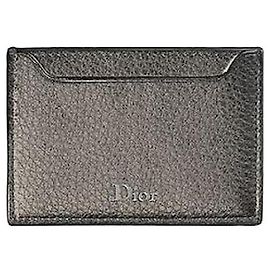 Dior Arch Card Holder Black Grained Calfskin Black
