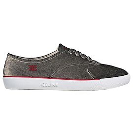 Céline Baskets Allen Canvas Suede Calfskin Black Red Rouge