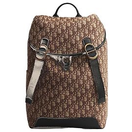 Dior Jet Flap Backpack Brown Oblique Jacquard Brown