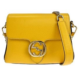 Gucci Interlocking Chain Leather Small Amarillo