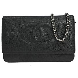 Chanel Timeless Wallet on Chain Caviar Negro