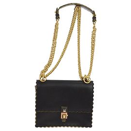Fendi Kan I em couro Small Preto