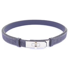Hermès Hermes Kelly Jean 18mm Belt Blue
