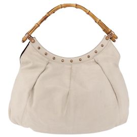 Gucci Vintage Bamboo Shoulder Leather Beige