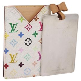 LOUIS VUITTON Monogram Multicolor Etui Specchio a mano White M92651 LV Auth 183518A Bianco