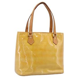 LOUIS VUITTON Monogram Vernis Houston Handtasche Beige M91004 LV Auth BA14836 Beige
