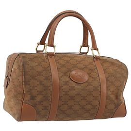 Céline Sac Boston CELINE Macadam en daim marron ton or Auth 195774 Marron Autre