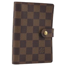 LOUIS VUITTON Damier Ebene Agenda PM Day Planner Cover R20029 LV Auth 193759 Damier ebene
