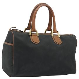 Borsa a mano Christian Dior Honeycomb Canvas Nylon Nero Oro Auth bs36771 Nero D'oro