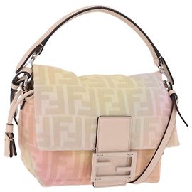 FENDI Zucca Canvas Mamma Baguette Shoulder Bag Multicolor 8BS105 Auth 195329SM Multiple colors