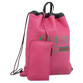 GUCCI Drawstring Backpack Leather Pink 516639 Auth 195079A Pink