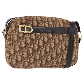 Sac à épaule Christian Dior Trotter Canvas Marron Doré Auth 195770A Marron Autre