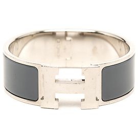 Bracelet Hermès Clic Clac H PM large en émail gris Gris