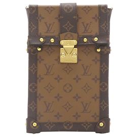 Borsa a tracolla Louis Vuitton Monogram Reverse Pochette Trunk Verticale Marrone Marrone