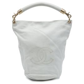 Sac seau Chanel CC en veau blanc Blanc