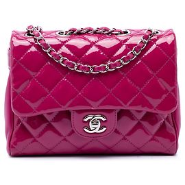Pink Chanel Medium CC gesteppte Lackleder Schultertasche mit Doppelcompartment Pink