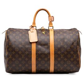 Borsa da viaggio Louis Vuitton Monogram Keepall 45 Marrone Marrone