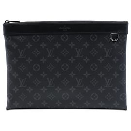 Black Louis Vuitton Monogram Eclipse Discovery Pochette GM Clutch Bag Black