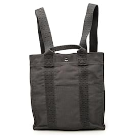 Gray Hermès Canvas Herline Backpack MM Grey