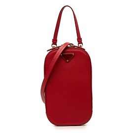 Bolsa para telemóvel Prada Saffiano vermelha com fecho Vermelho