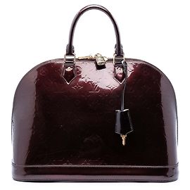 Purple Louis Vuitton Monogram Vernis Alma GM Handbag Purple