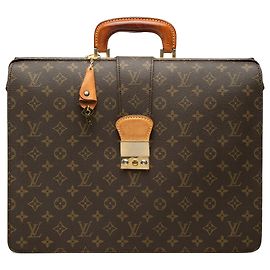 Sac Business Louis Vuitton Monogram Serviette Fermoir Marron Marron