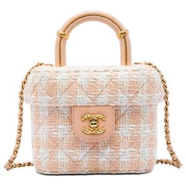 Bolsa Chanel Mini Tweed Crush Top Handle Bege Bege