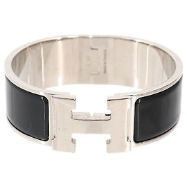 Bracciale Hermès Clic Clac H Nero Argento