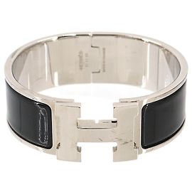 Hermès Hermes Clic Clac H Bangle Black Silvery