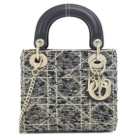 Christian Dior Lady Mini Handbag Black White