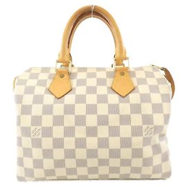 Bolsa Boston Louis Vuitton Damier Azur Speedy 25cm Branco Azul