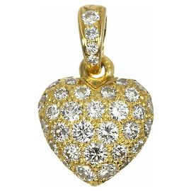 Pendentif Cœur Pavé Cartier en Or Jaune 18K Autre