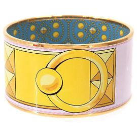 Hermès Hermes HERMES Email TGM Bangle Bracelet Pink Golden Yellow