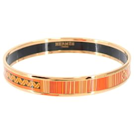 Hermès Bracelet Jonc Hermes Email PM Doré Orange