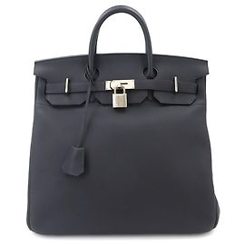 Hermès Bolso Hermes Haut a Courroies 40 Negro