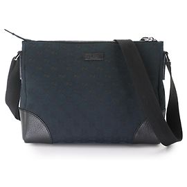 Borsa a tracolla Gucci in tela GG nera Nero