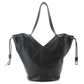 Saint Laurent Y Hobo Tote Handbag Black