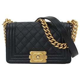 Chanel Boy Small Chain Shoulder Handbag Black