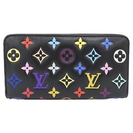 Louis Vuitton Multicolor Zippy Wallet Black Multiple colors