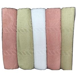 Set de toalhas de algodão Hiroko Koshino (5 peças) Rosa Branco Bege