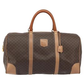 Céline Celine Vintage Duffle Macadam Coated Canvas Large Marrom