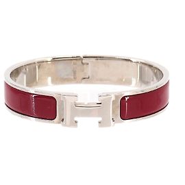 Bracciale Hermès Clic H PM in rosso e argento Argento Rosso