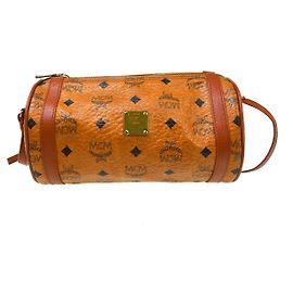 Pochette MCM Visetos en cuir marron Marron